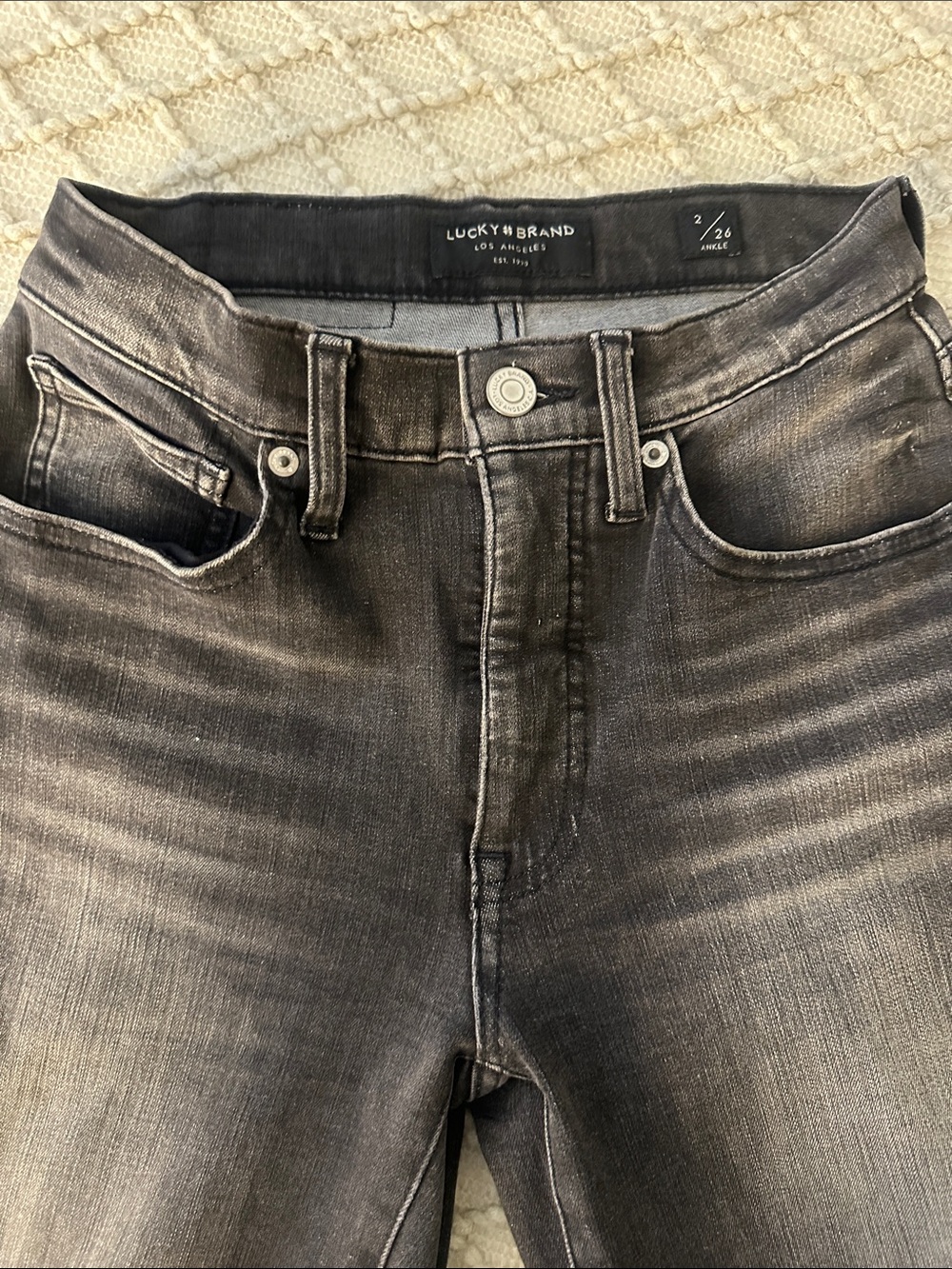 Lucky Brand Men’s Washed Black Skinny Jeans